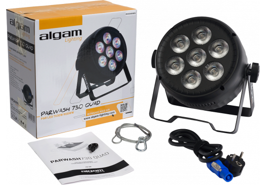 PROJECTEUR LED PAR WASH 730 QUAD  ALGAM LIGHTING - 7x 30W RGBWW 4-en-1, optique 25° - 598645