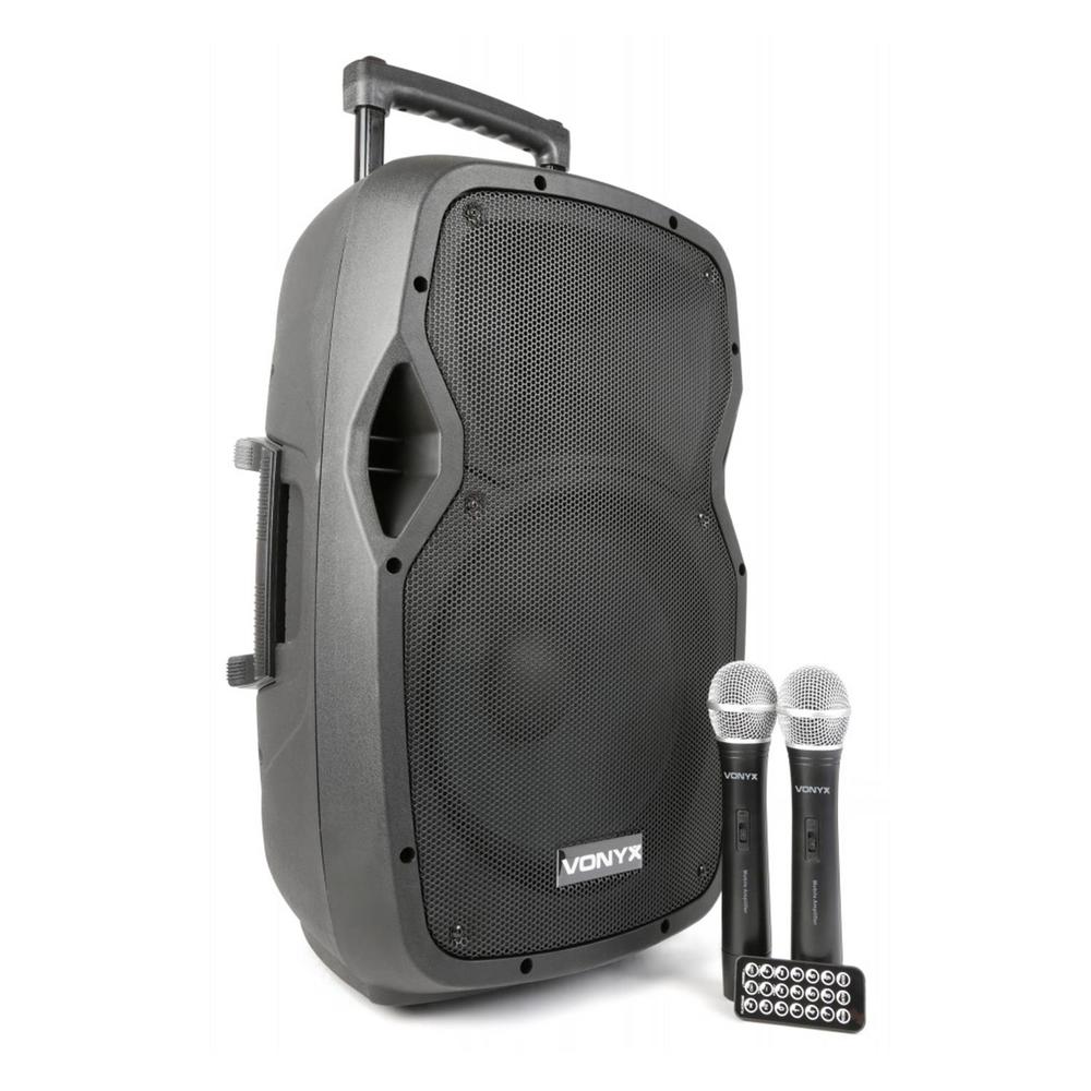ENCEINTE BATTERIE AP1200PA Vonyx 2 MICROS UHF BT USB