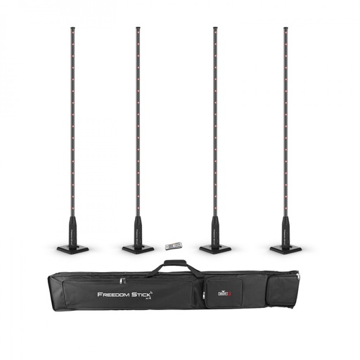 BARRE ECLAIRAGE DJ FREEDOM-STICK-X4 Chauvet Kit de 4 tubes LED RVB alimentés par batterie avec supports et étui