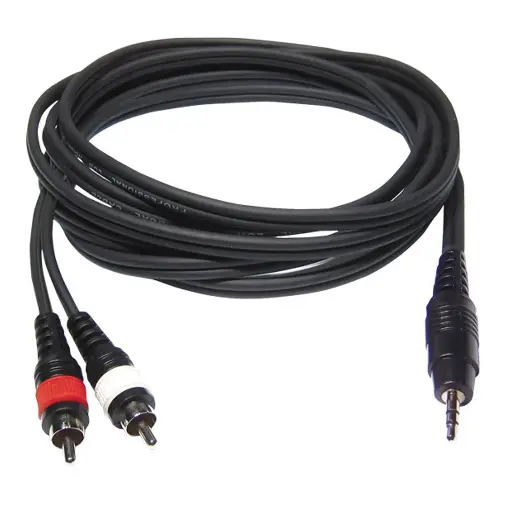 CORDON CL-30/1,5 HILEC Cordon ligne 2x 4mm – 1x mini Jack 3,5 stéréo mâle / 2x RCA mâle – 1,5m  H8017