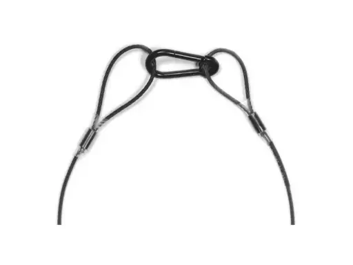 ÉLINGUE DE SÉCURITÉ • Acier noir Ø 3mm 1 mousqueton 60cm CMU 70kg ES03060N
